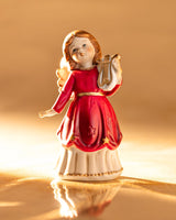 Porcelain Decorative Figurine - Vibrant Red Accent