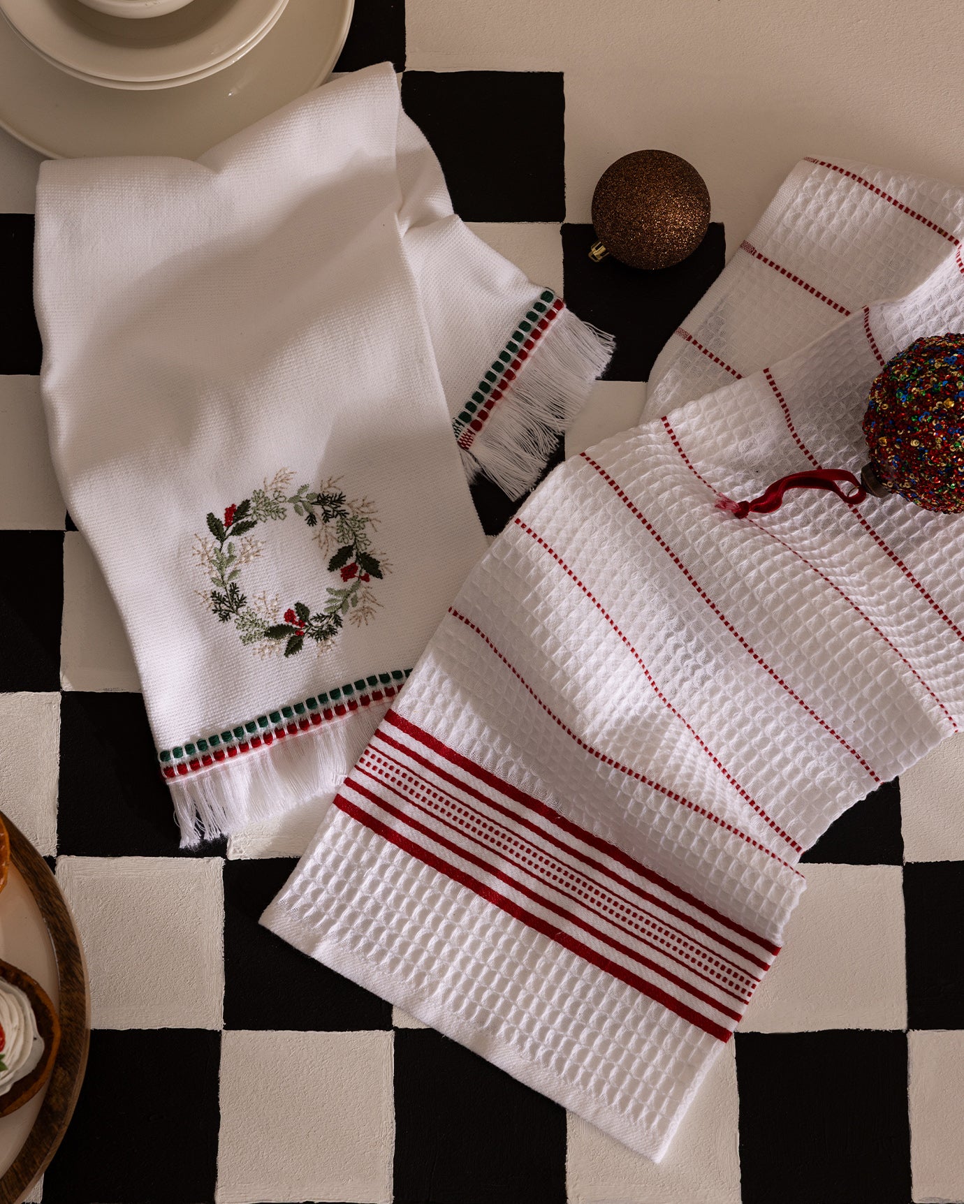 100% Turkish Cotton Kitchen Towel Set (2-Piece) - Ultra Absorbent