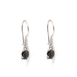 925 Sterling Silver Oval Dangle Earrings - Elegant Onyx Design