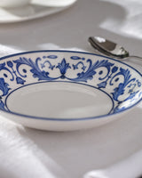 New Bone Dinner Plate - Sophisticated Blue & White Motif