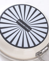 Titanium Enamel Deep Cooking Pot, 18 cm, White
