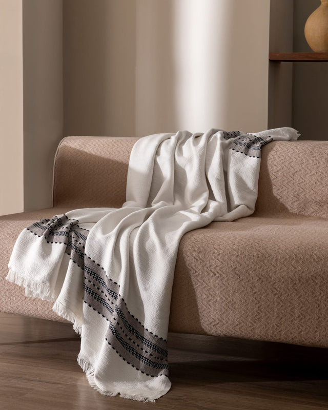 Soft Blend Textured Sofa Throw - Flamme Collection Design