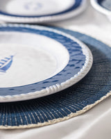 Melamine 18-Piece Dinnerware Set - Blue & White Design