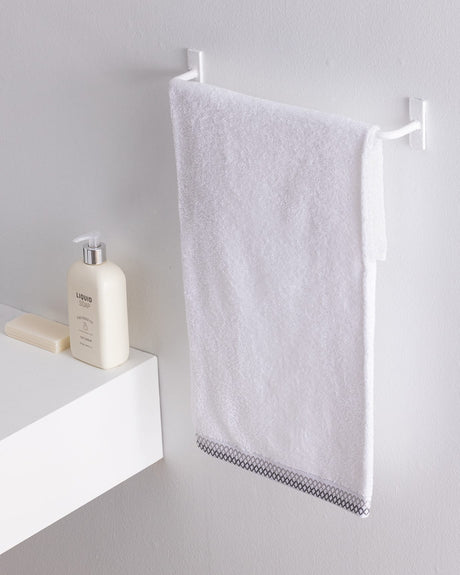 Soft Absorbent Cotton Face Towel - White & Gray