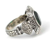 Professional Sterling Silver Emerald Square Men's Ring