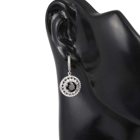 925 Sterling Silver Garnet & Zircon Double-Row Entourage Earrings
