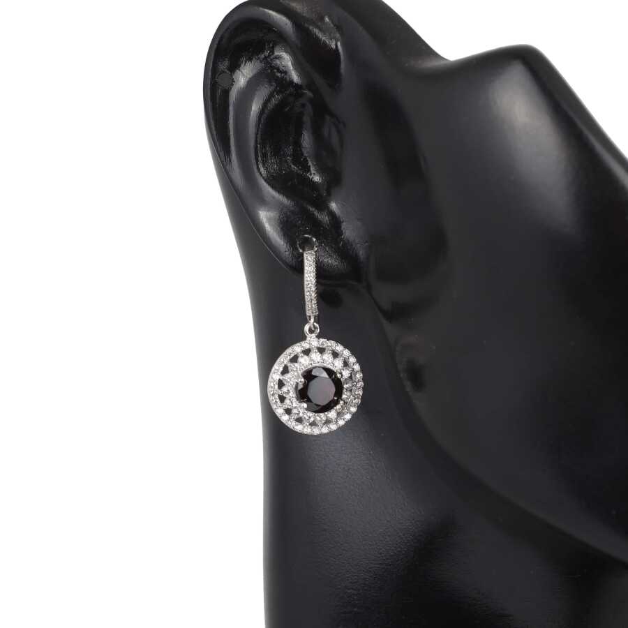 925 Sterling Silver Garnet & Zircon Double-Row Entourage Earrings