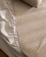 100% Cotton Fitted Sheet Set - Single Size, Beige Color