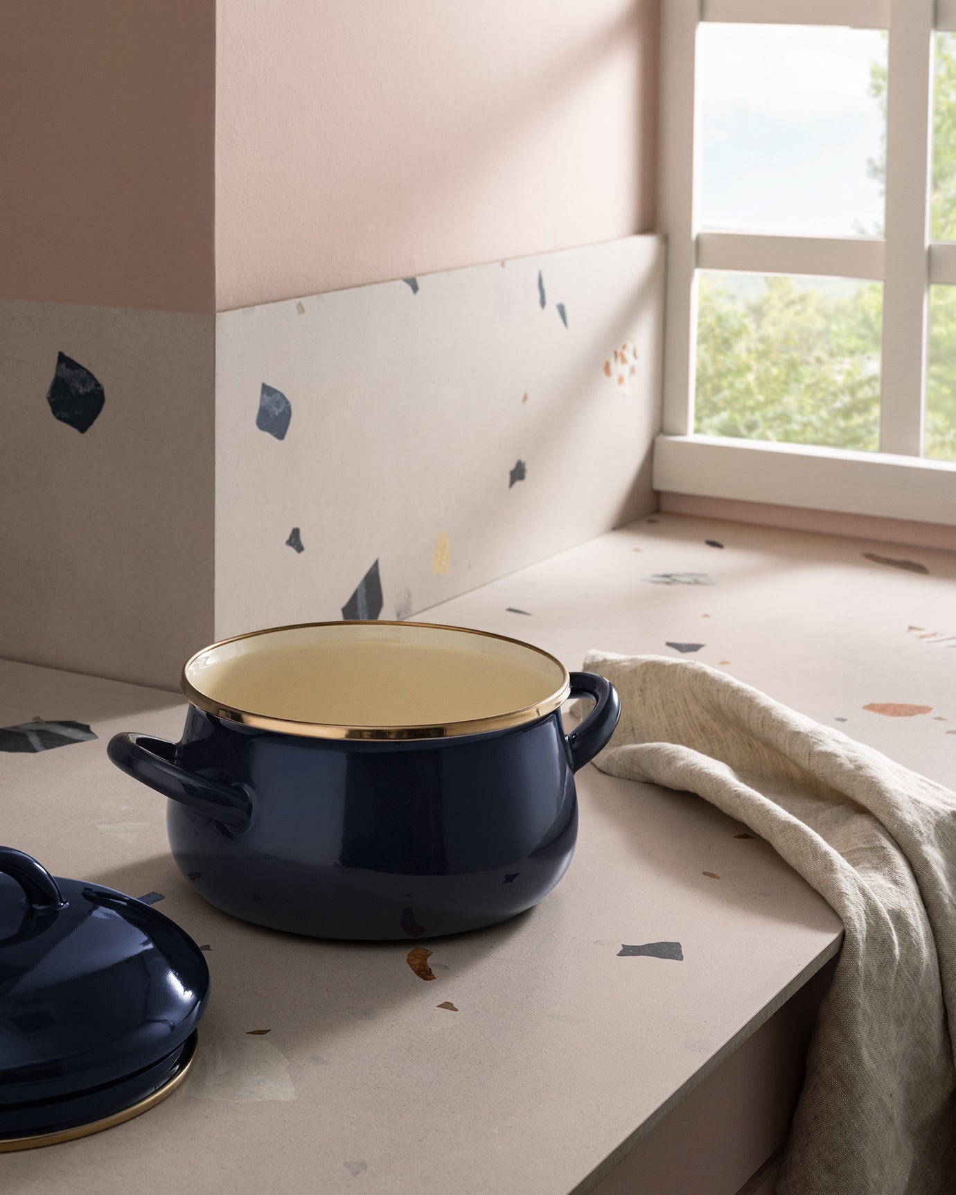 16 cm Navy Blue Saucepan - Small Everyday Cooking Pot