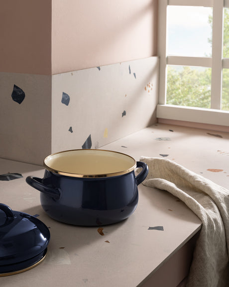 16 cm Navy Blue Saucepan - Small Everyday Cooking Pot