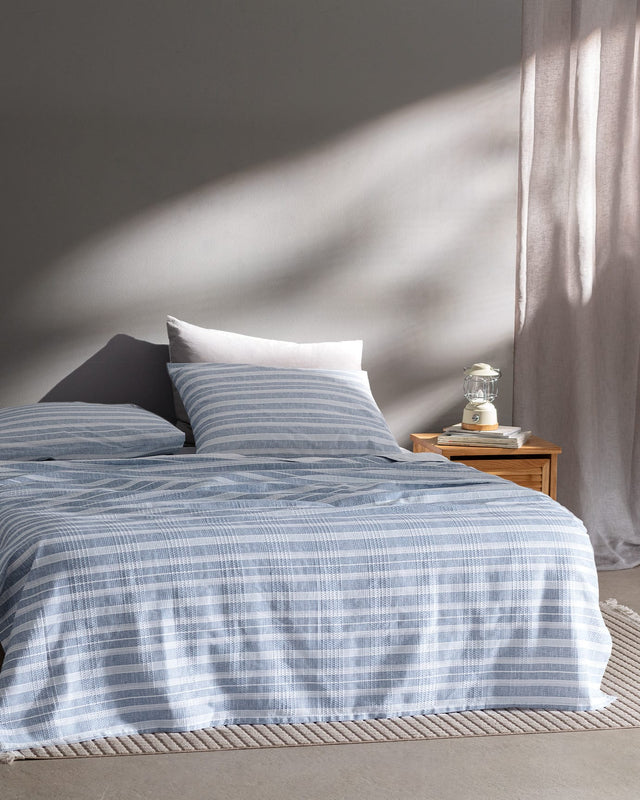 Darvell Double Cotton Ecocell Printed Pique Coverlet Bedding Set