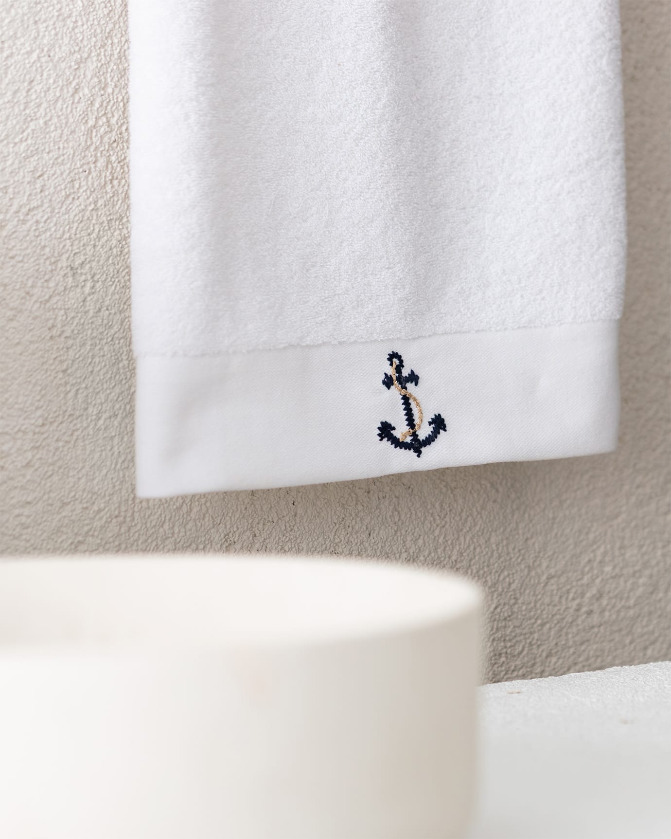 Asciugamano Viso in Cotone Premium - Ricamo Ancora Nautica