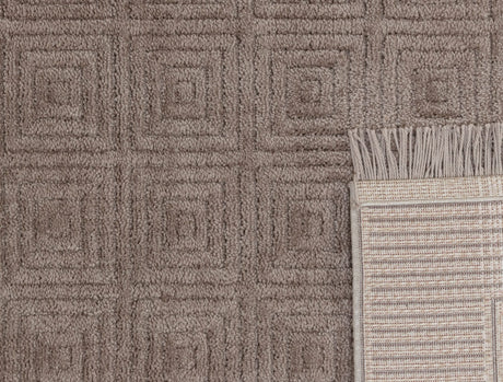 Laura Fringed Area Rug - Soft Mink Floor Carpet