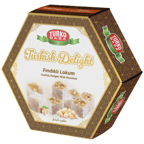 TURKOBABA Premium Authentic Hazelnut Turkish Delight - 250g
