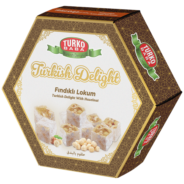 TURKOBABA Premium Authentic Hazelnut Turkish Delight - 250g