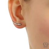 925 Sterling Silver Tooth Design Earcuff Earring - Edgy Style