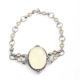 925 Sterling Silver Citrine & Mother-of-Pearl Byzantine Bracelet
