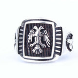 925 Sterling Silver Men's Ring - Seljuk Eagle & Ottoman Tughra