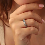 925 Sterling Silver Openwork Ring - Oxidized Filigree Design