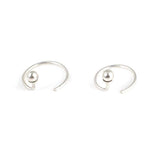 925 Sterling Silver Hoop Earrings - Minimalist Round Ball Design