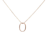 Sterling Silver 3D Letter O Necklace - Modern Alphabet Pendant