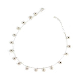 Sterling Silver Snowflake Anklet - Adorned with Black Zircon Stones