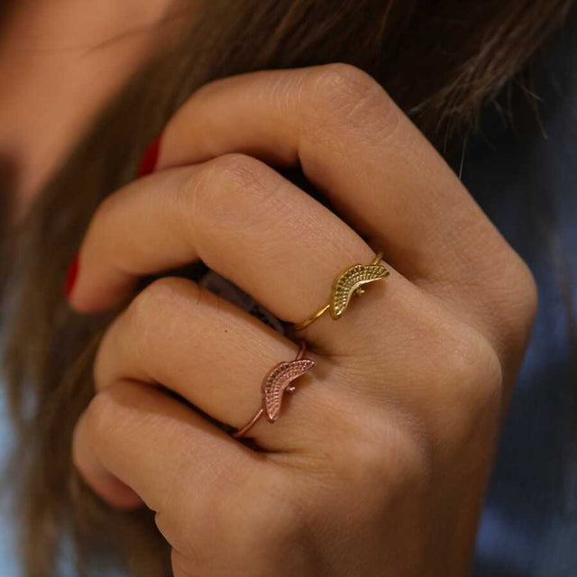 Sterling Silver Delicate Bird Ring - Winged Charm Design