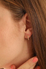 Sterling Silver Nine Stone Zircon Cartilage Earring