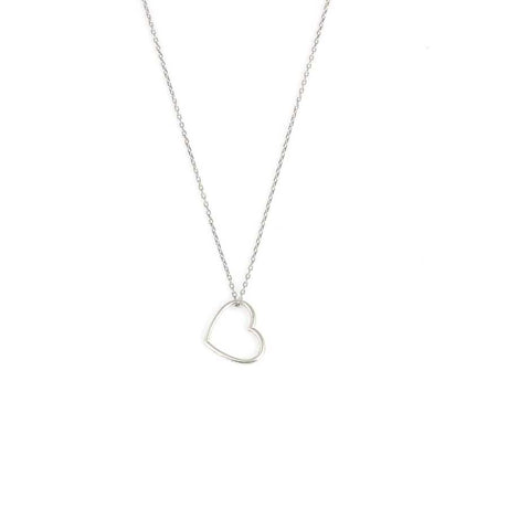 925 Sterling Silver Hollow Heart Necklace - Dainty & Timeless