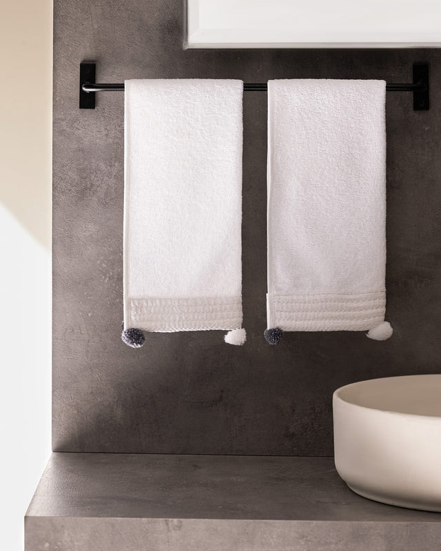 2-Pack 100% Cotton Hand Towel Set - Cream - Soft & Absorbent