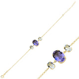 Náramek z rhodiovaného stříbra s růžovým zlatem a krystaly Swarovski