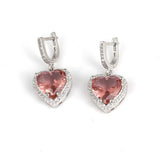 925 Sterling Silver Zultanite & Zircon Heart Entourage Dangle Earrings