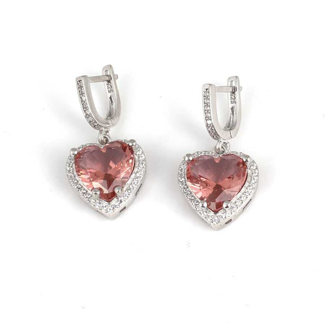 925 Sterling Silver Zultanite & Zircon Heart Entourage Dangle Earrings