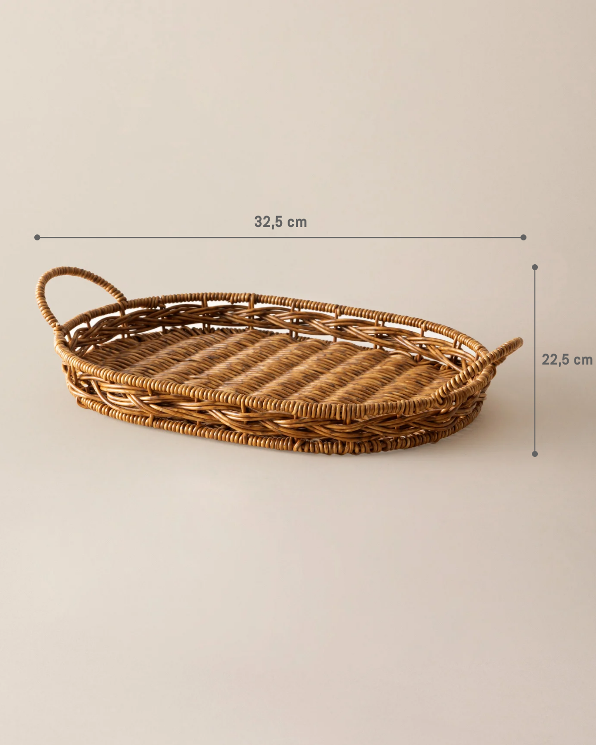 Durable Plastic Serving Tray - Natural Oval Design for Stylish Serving