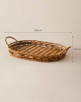 Durable Plastic Serving Tray - Natural Oval Design for Stylish Serving