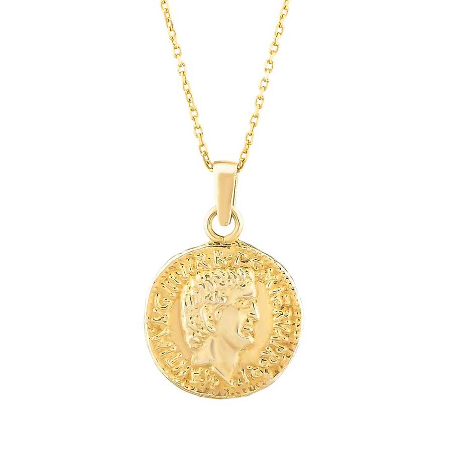 925 Sterling Silver Caesar Figure Medallion Pendant