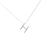 Sterling Silver 3D H Initial Necklace - Elegant Letter Pendant