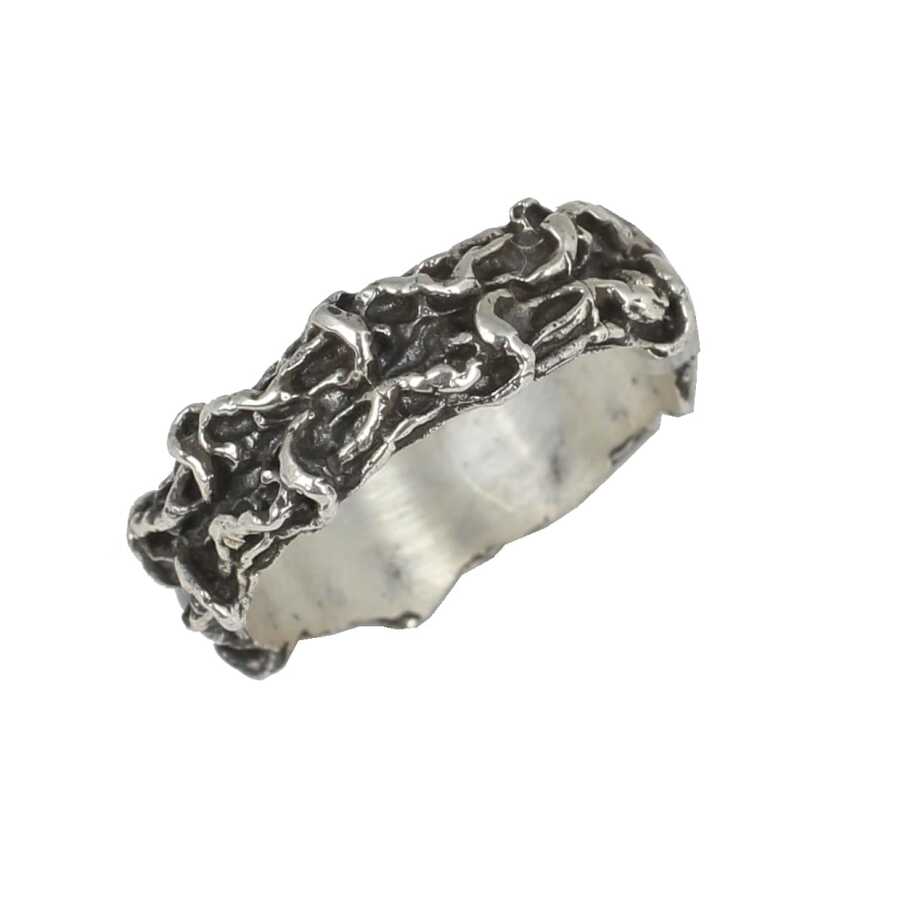 925 Sterling Silver Chain Link Ring - Contemporary & Elegant Style