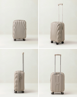 Beige Hardshell Carry-On Suitcase - Cabin Size Travel Luggage