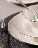 New Bone Porcelain 6-Person Dinner Set - Gold & Platinum Accents