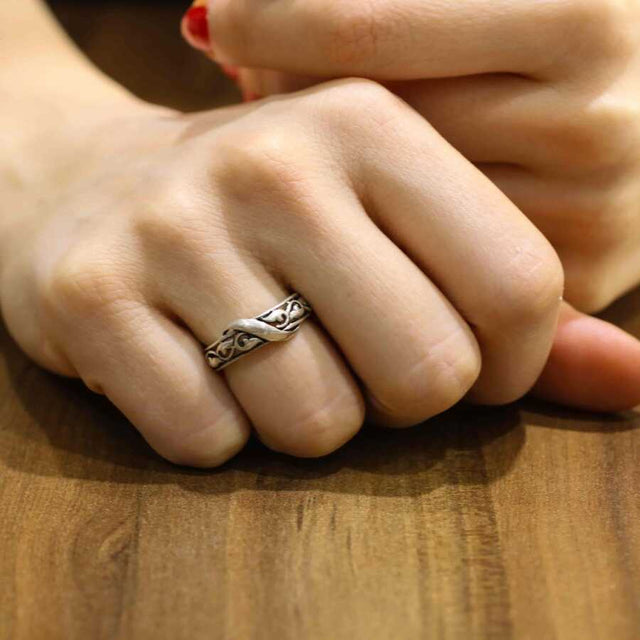Premium Sterling Silver Delicate Filigree Wedding Band