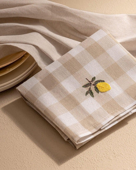 Embroidered Cotton Blend Dish Towels (2-Pack) - Citron