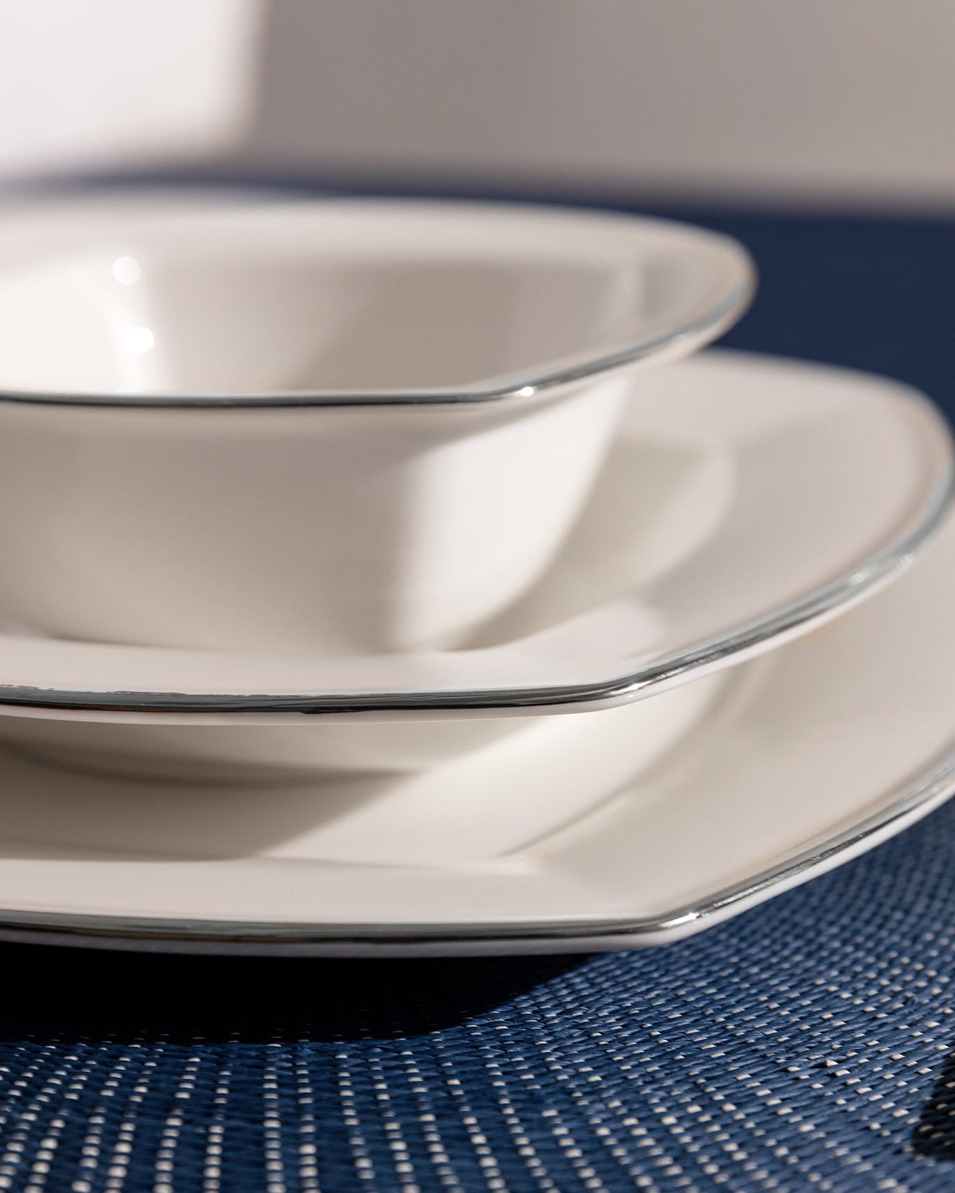 New Bone Porcelain Dinner Set for 6 - Stylish White & Silver
