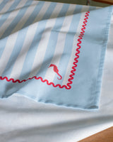 Louve Polycotton Blend Tablecloth - Blue & White Design