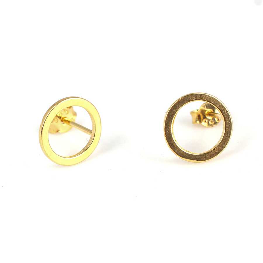 925 Sterling Silver Gold Plated Hoop Earrings - Minimalist Design