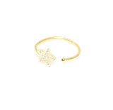 Premium 925 Sterling Silver Tiny Star Stone Ring Yellow
