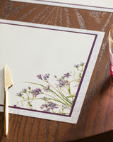 White & Purple Renard 4-Piece Placemat Set