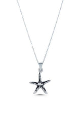 925 Sterling Silver Starfish Pendant Necklace - Ocean Charm