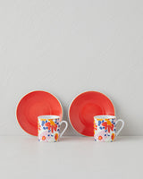 Professional Grade Porcelain Turkish Espresso Cup Set Colorful 2 Person