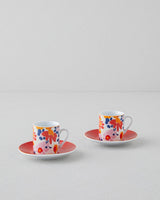 Professional Grade Porcelain Turkish Espresso Cup Set Colorful 2 Person